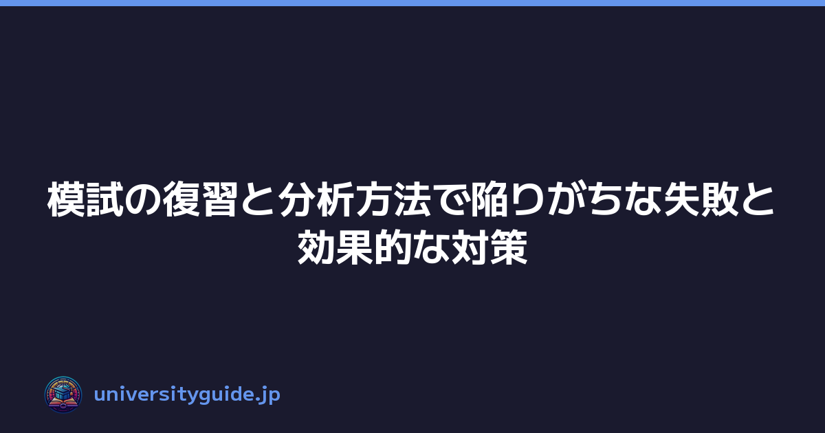 模試の復習と分析方法で陥りがちな失敗と効果的な対策