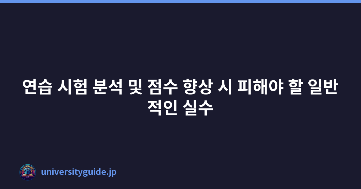 연습 시험 분석 및 점수 향상 시 피해야 할 일반적인 실수