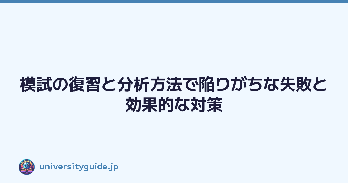 模試の復習と分析方法で陥りがちな失敗と効果的な対策