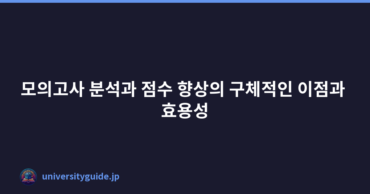 모의고사 분석과 점수 향상의 구체적인 이점과 효용성