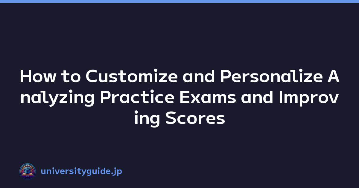 How to Customize and Personalize Analyzing Practice Exams and Improving Scores