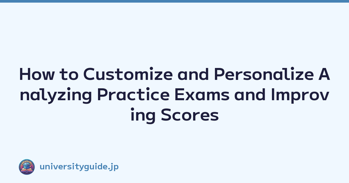 How to Customize and Personalize Analyzing Practice Exams and Improving Scores