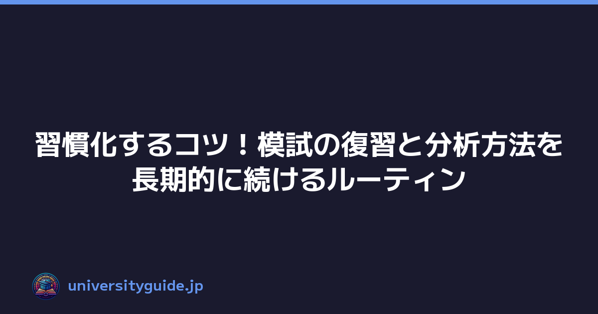 習慣化するコツ！模試の復習と分析方法を長期的に続けるルーティン