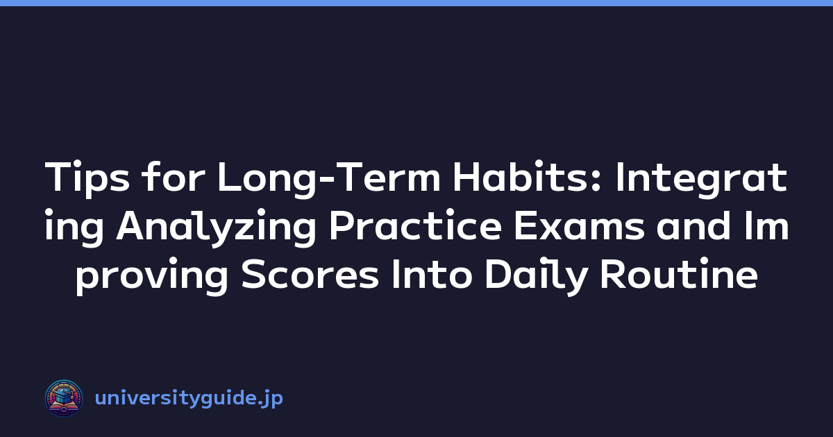 Tips for Long-Term Habits: Integrating Analyzing Practice Exams and Improving Scores Into Daily Routine