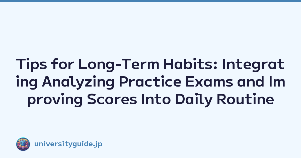Tips for Long-Term Habits: Integrating Analyzing Practice Exams and Improving Scores Into Daily Routine