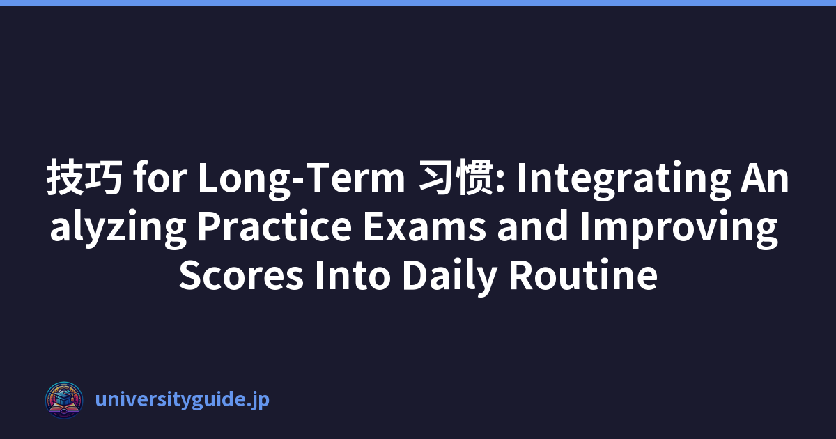 技巧 for Long-Term 习惯: Integrating Analyzing Practice Exams and Improving Scores Into Daily Routine