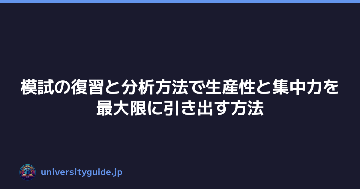 模試の復習と分析方法で生産性と集中力を最大限に引き出す方法