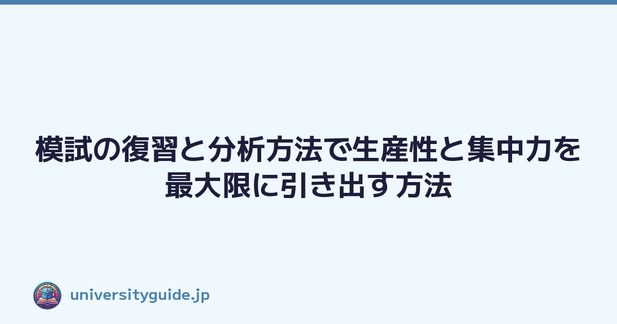 模試の復習と分析方法で生産性と集中力を最大限に引き出す方法