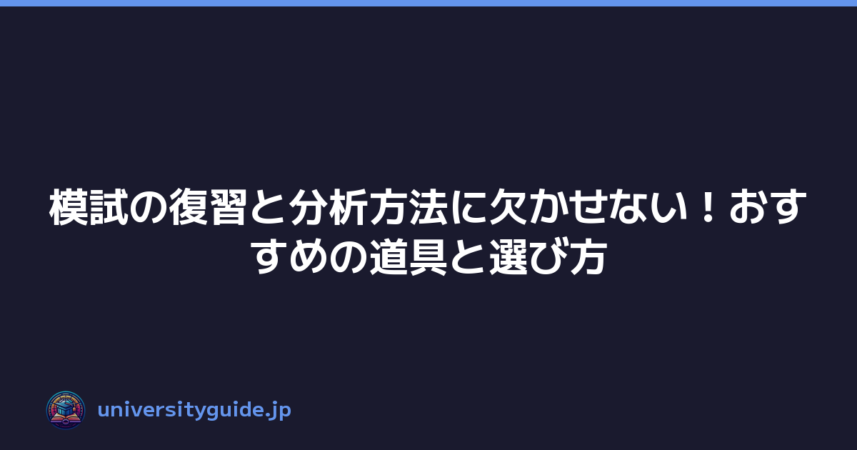模試の復習と分析方法に欠かせない！おすすめの道具と選び方