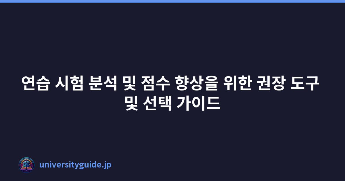 연습 시험 분석 및 점수 향상을 위한 권장 도구 및 선택 가이드