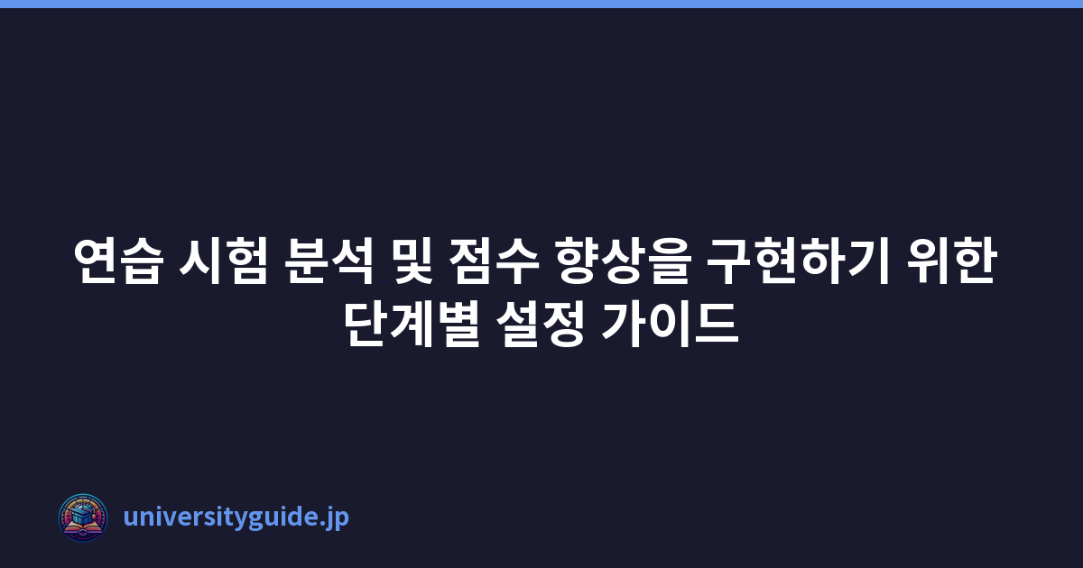 연습 시험 분석 및 점수 향상을 구현하기 위한 단계별 설정 가이드