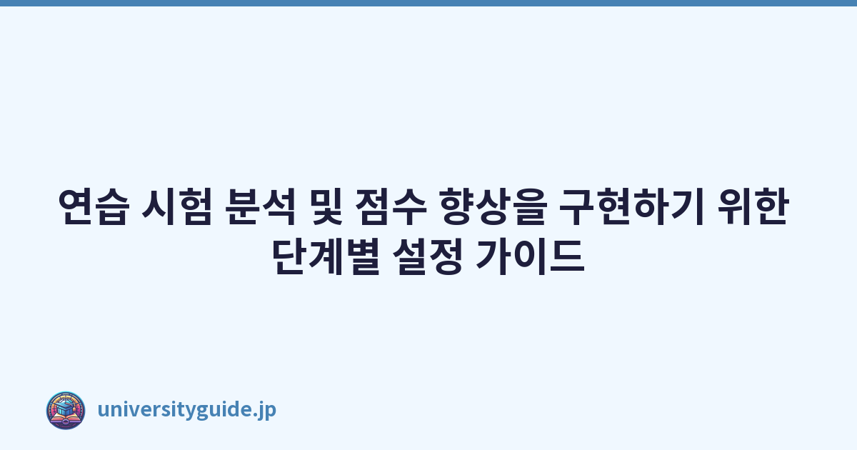 연습 시험 분석 및 점수 향상을 구현하기 위한 단계별 설정 가이드