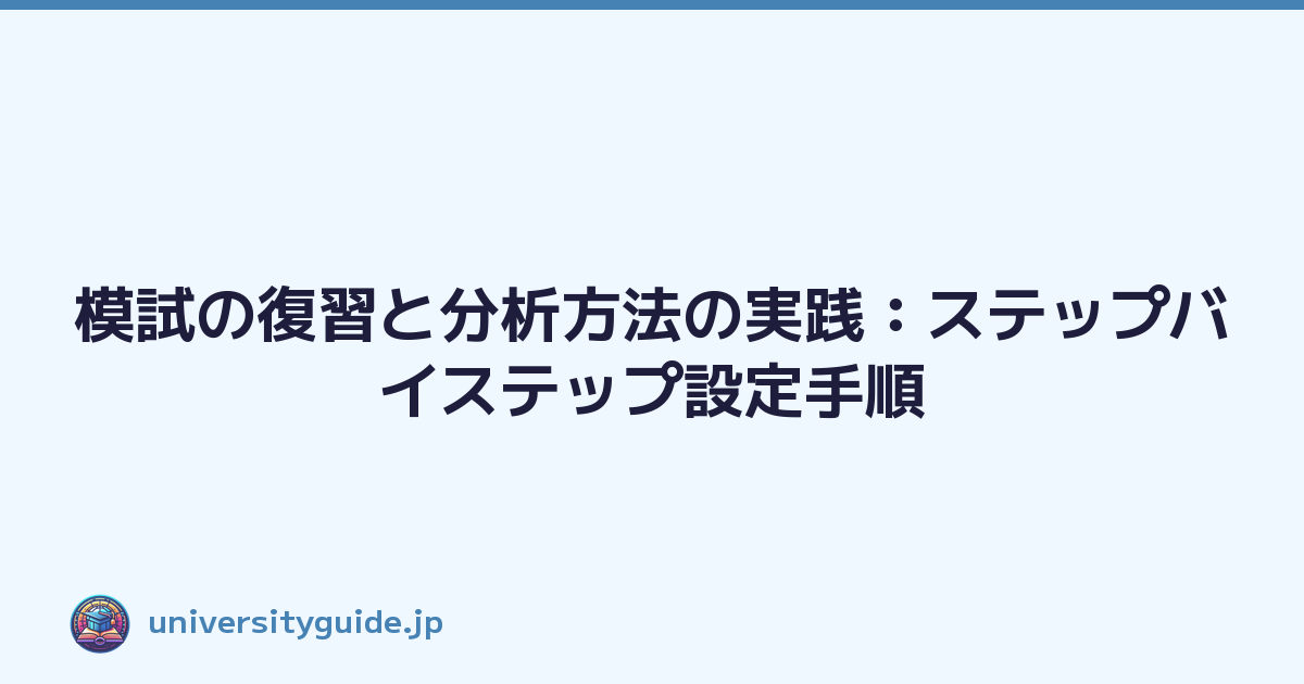 模試の復習と分析方法の実践：ステップバイステップ設定手順