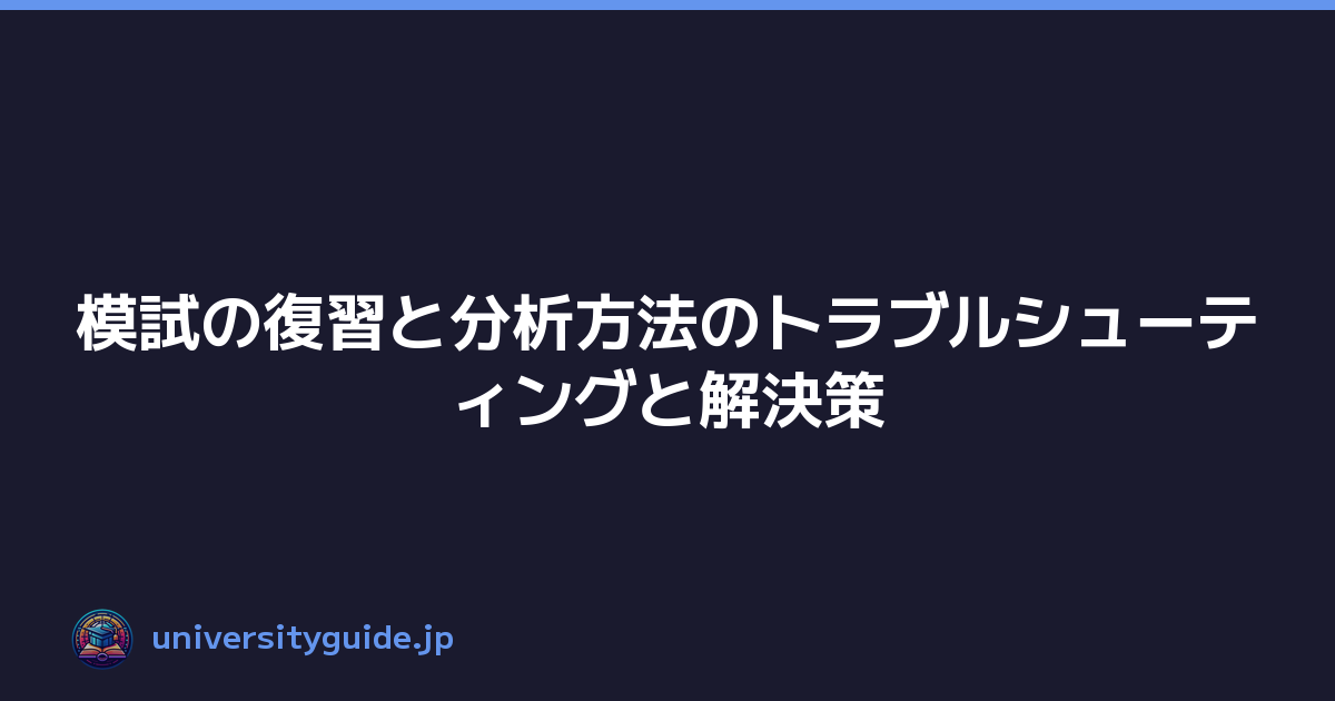 模試の復習と分析方法のトラブルシューティングと解決策