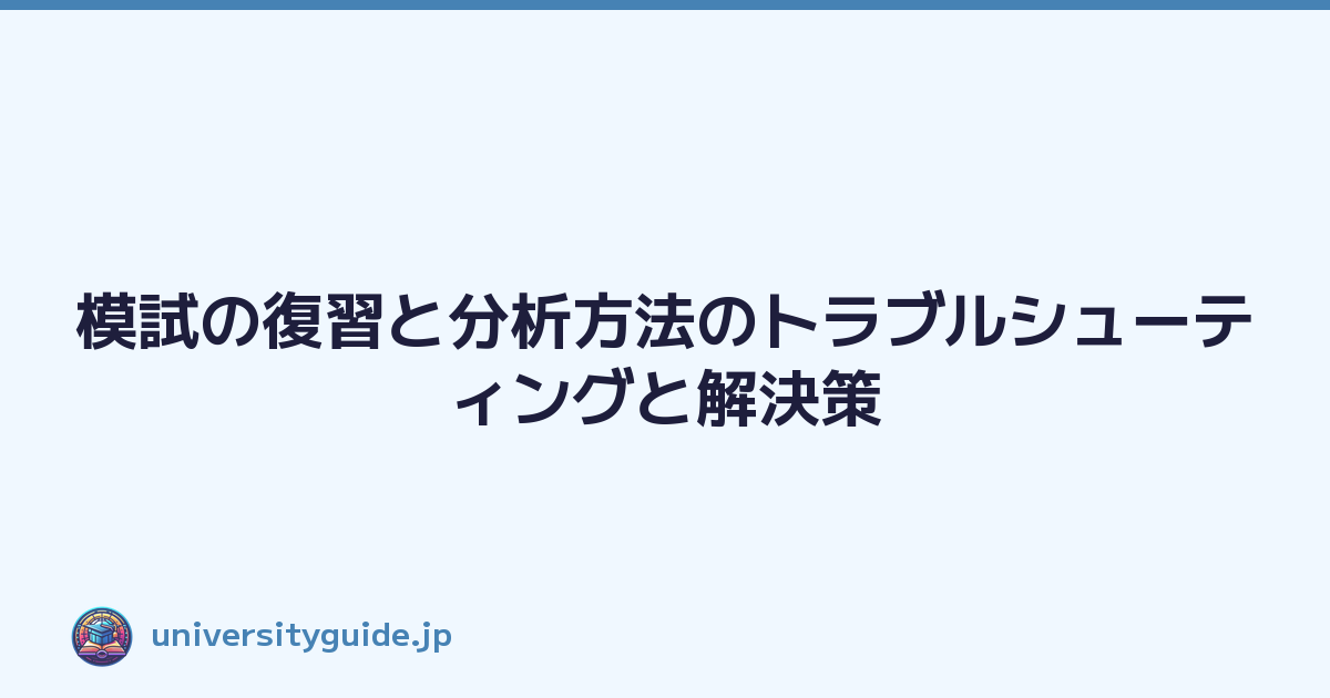 模試の復習と分析方法のトラブルシューティングと解決策