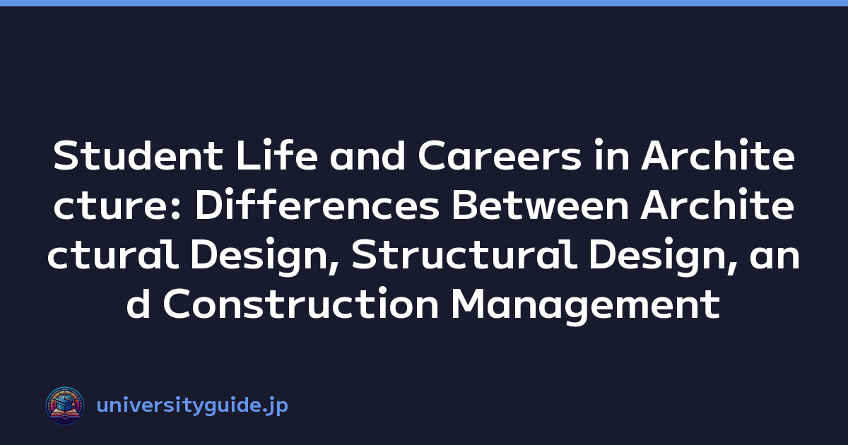 Student Life and Careers in Architecture: Differences Between Architectural Design, Structural Design, and Construction Management