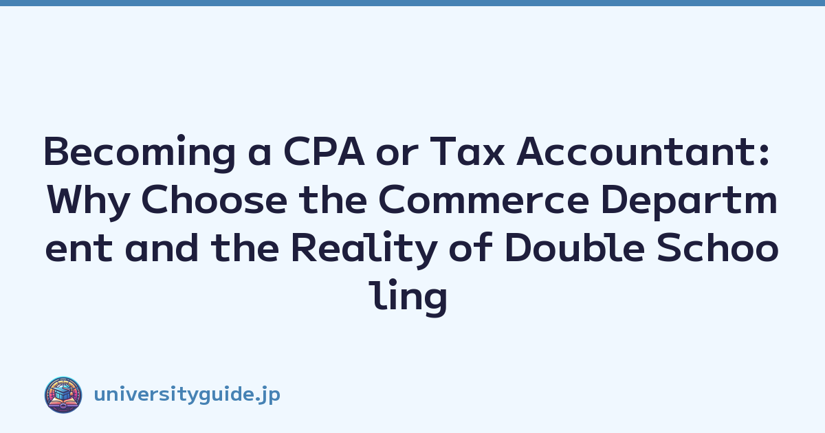 Becoming a CPA or Tax Accountant: Why Choose the Commerce Department and the Reality of Double Schooling