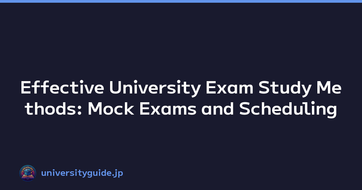 Effective University Exam Study Methods: Mock Exams and Scheduling