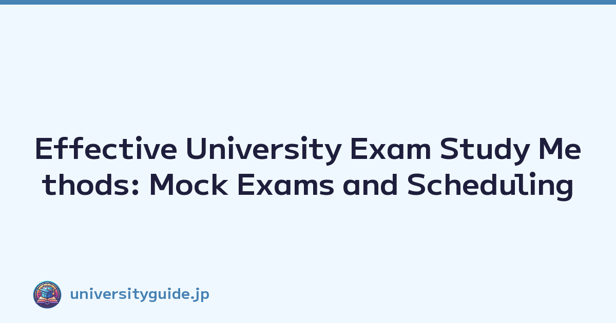 Effective University Exam Study Methods: Mock Exams and Scheduling