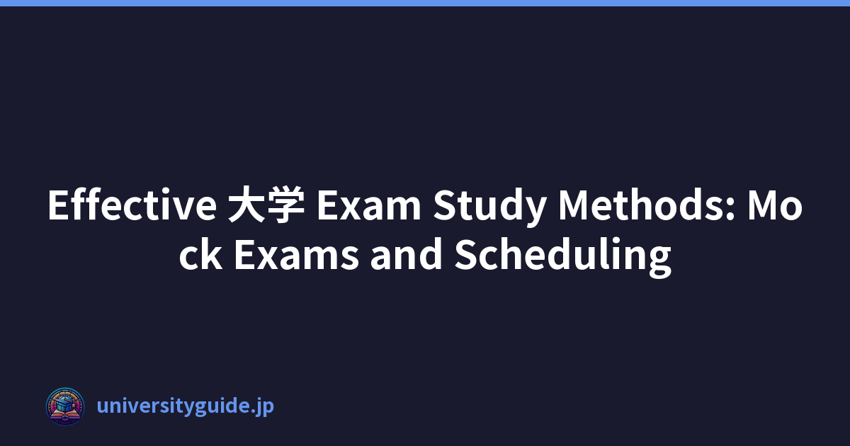 Effective 大学 Exam Study Methods: Mock Exams and Scheduling