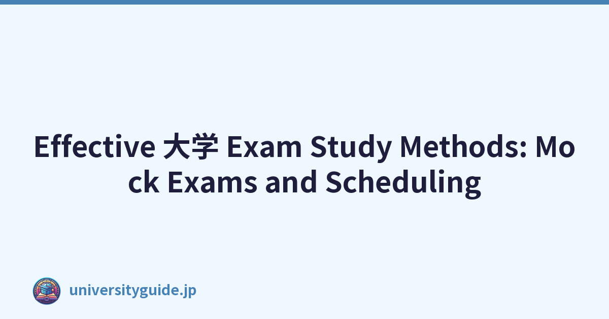 Effective 大学 Exam Study Methods: Mock Exams and Scheduling