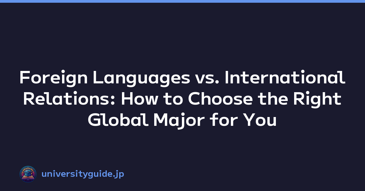 Foreign Languages vs. International Relations: How to Choose the Right Global Major for You