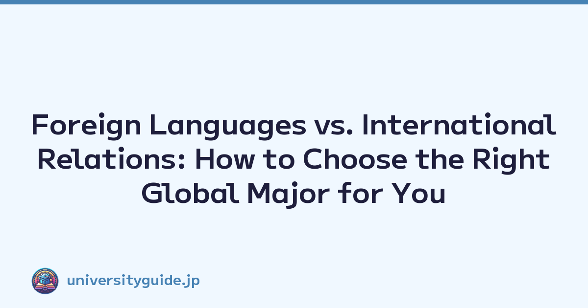 Foreign Languages vs. International Relations: How to Choose the Right Global Major for You