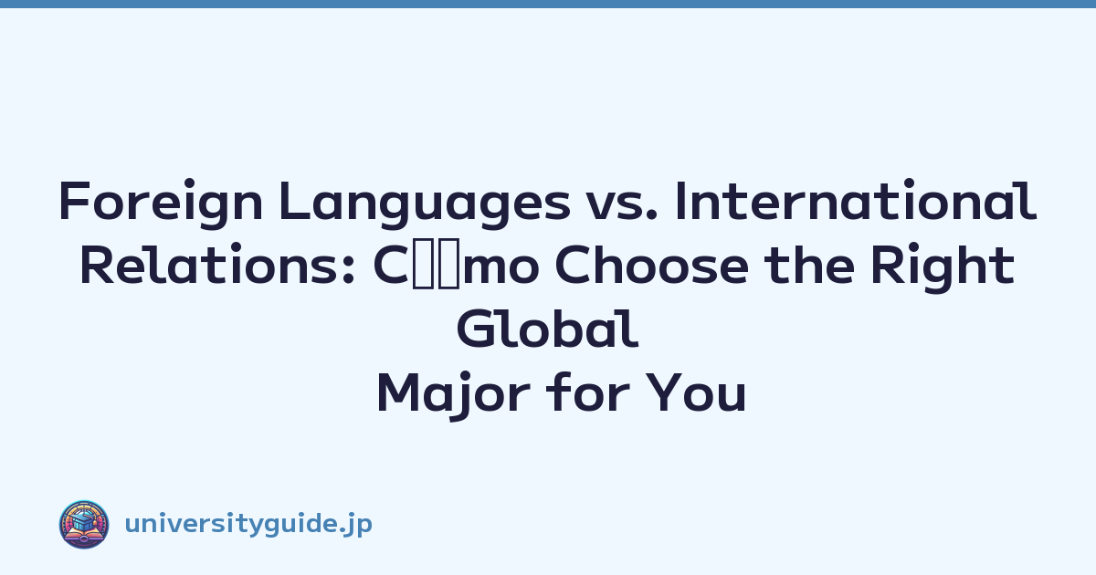 Foreign Languages vs. International Relations: Cﾃｳmo Choose the Right Global Major for You
