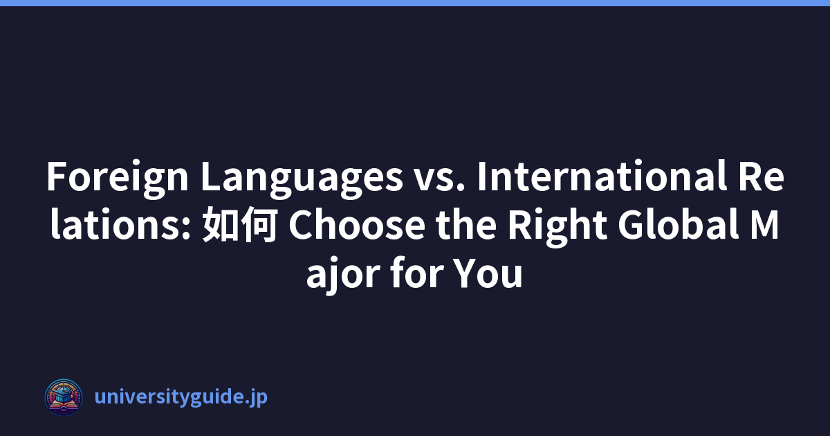 Foreign Languages vs. International Relations: 如何 Choose the Right Global Major for You