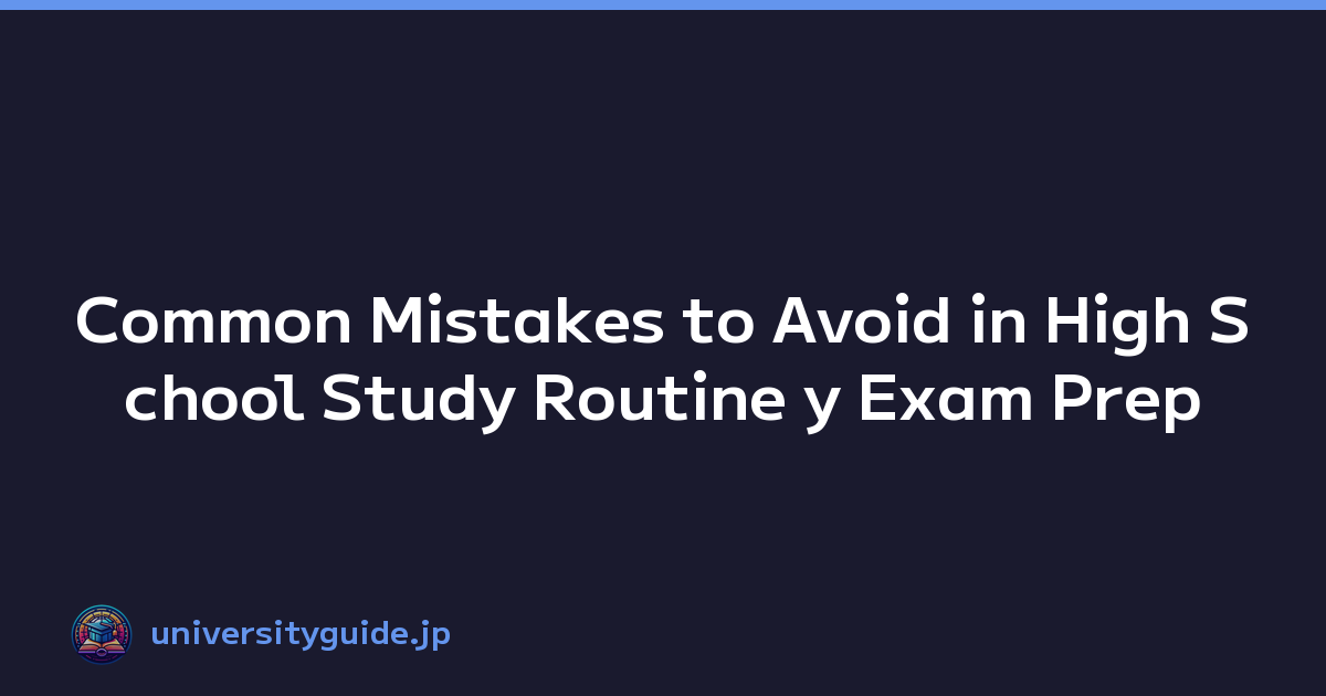 Common Mistakes to Avoid in High School Study Routine y Exam Prep