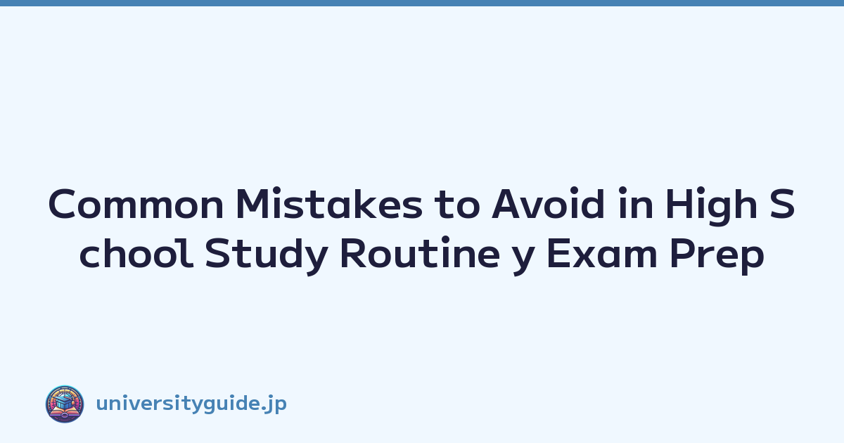 Common Mistakes to Avoid in High School Study Routine y Exam Prep
