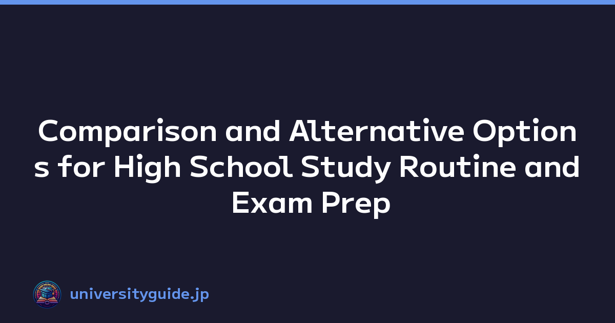 Comparison and Alternative Options for High School Study Routine and Exam Prep