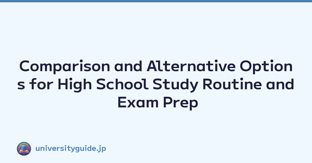 Comparison and Alternative Options for High School Study Routine and Exam Prep