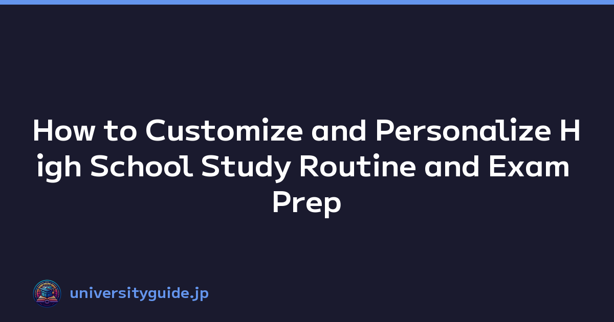 How to Customize and Personalize High School Study Routine and Exam Prep