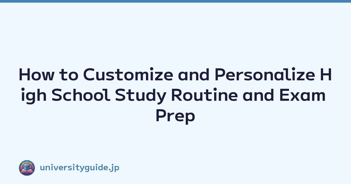 How to Customize and Personalize High School Study Routine and Exam Prep