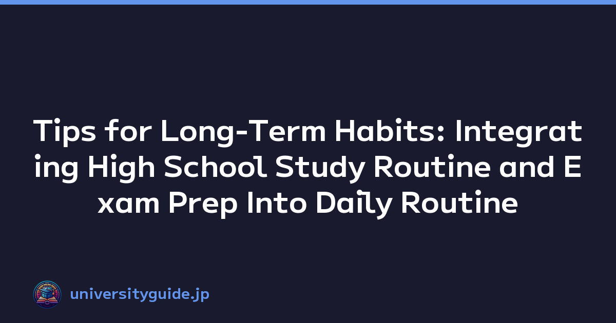 Tips for Long-Term Habits: Integrating High School Study Routine and Exam Prep Into Daily Routine