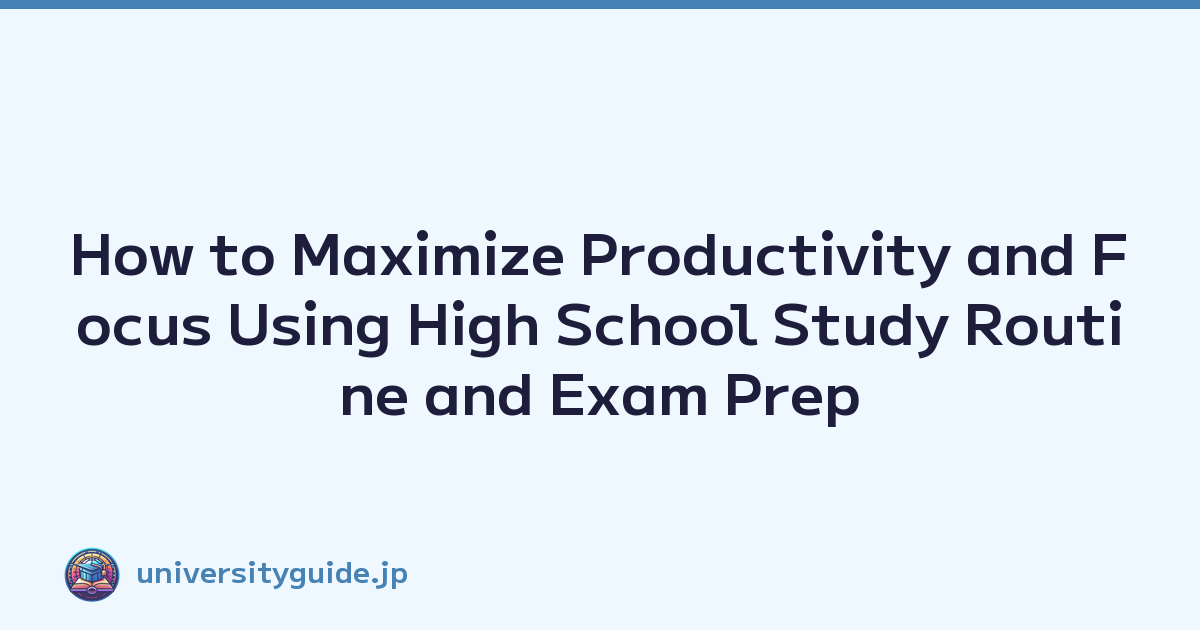 How to Maximize Productivity and Focus Using High School Study Routine and Exam Prep