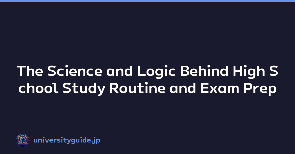 The Science and Logic Behind High School Study Routine and Exam Prep