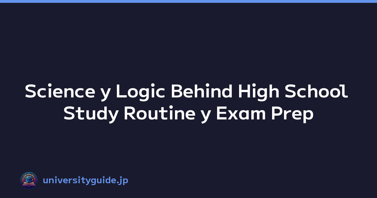 Science y Logic Behind High School Study Routine y Exam Prep