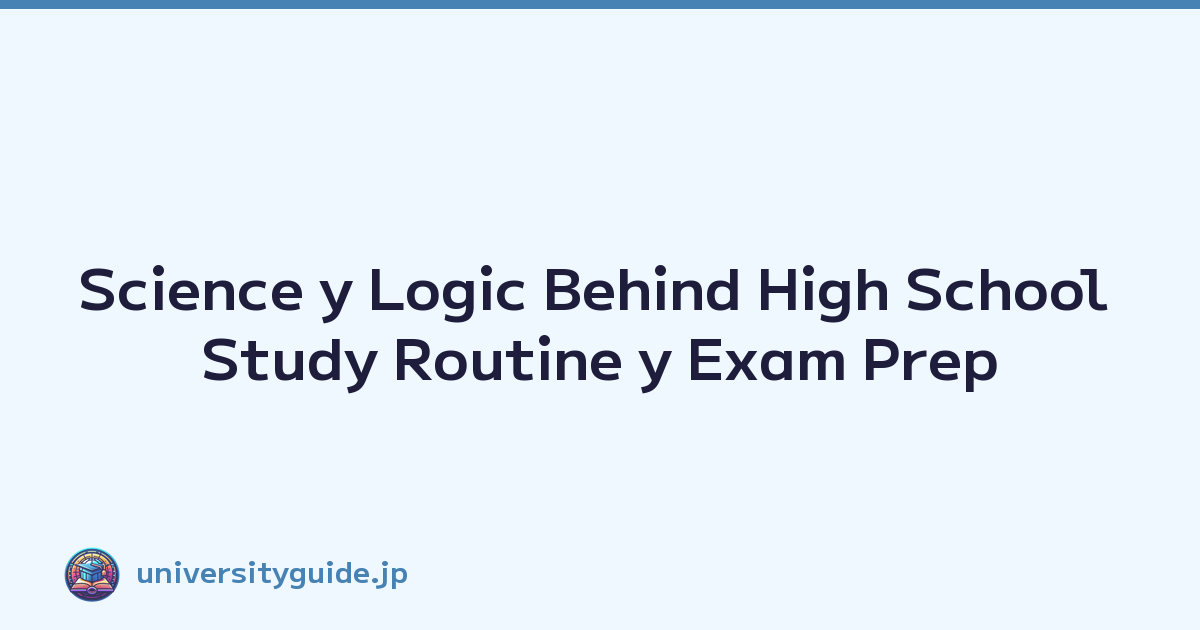 Science y Logic Behind High School Study Routine y Exam Prep