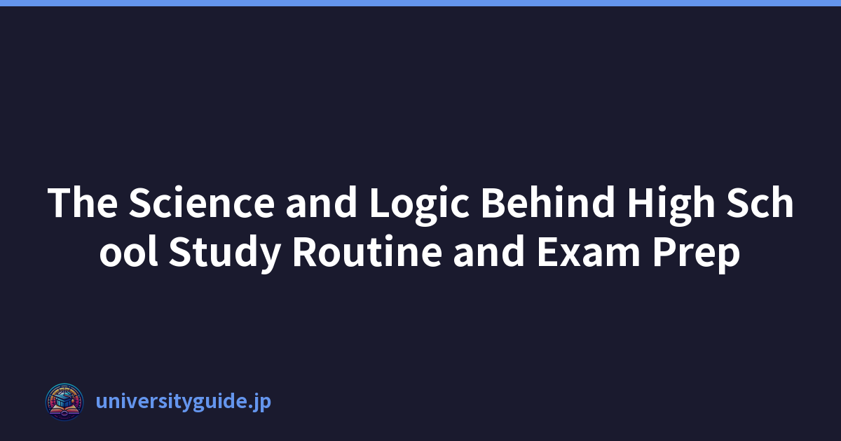 高中学习常规和考试准备背后的科学和逻辑