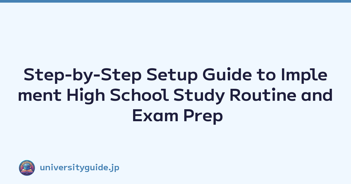 Step-by-Step Setup Guide to Implement High School Study Routine and Exam Prep
