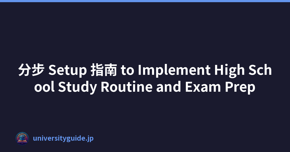 分步 Setup 指南 to Implement High School Study Routine and Exam Prep