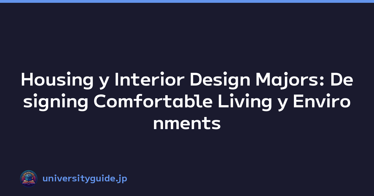 Housing y Interior Design Majors: Designing Comfortable Living y Environments