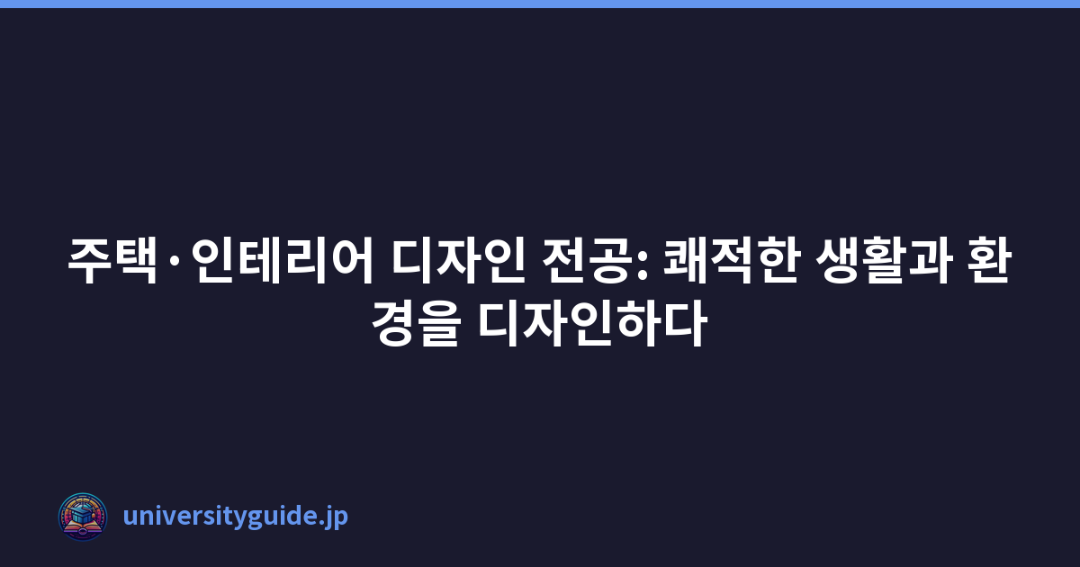 주택·인테리어 디자인 전공: 쾌적한 생활과 환경을 디자인하다