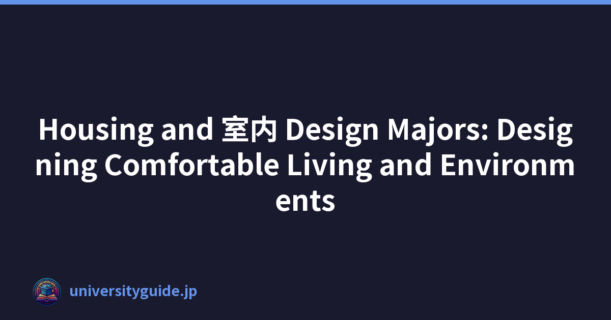 Housing and 室内 Design Majors: Designing Comfortable Living and Environments
