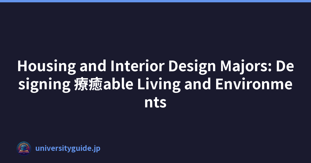 Housing and Interior Design Majors: Designing 療癒able Living and Environments
