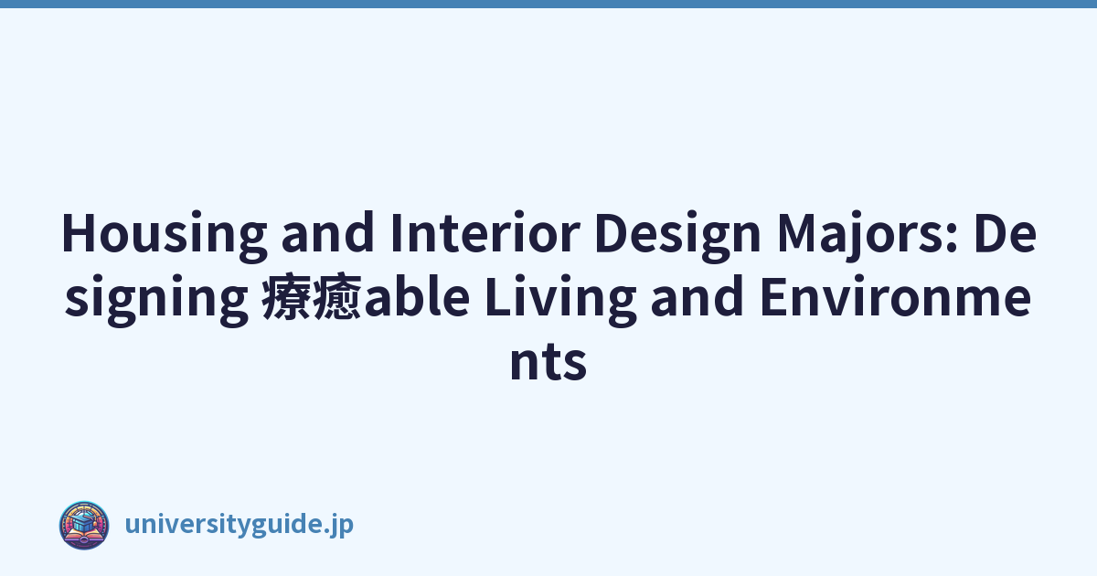Housing and Interior Design Majors: Designing 療癒able Living and Environments