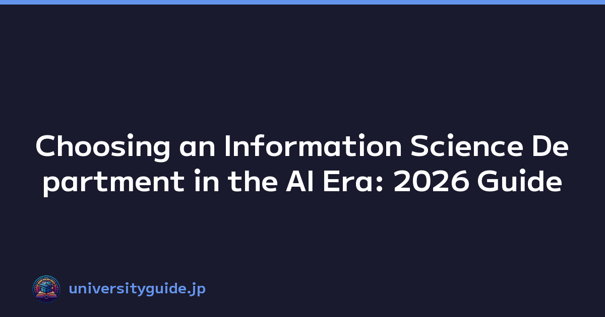 Choosing an Information Science Department in the AI Era: 2026 Guide