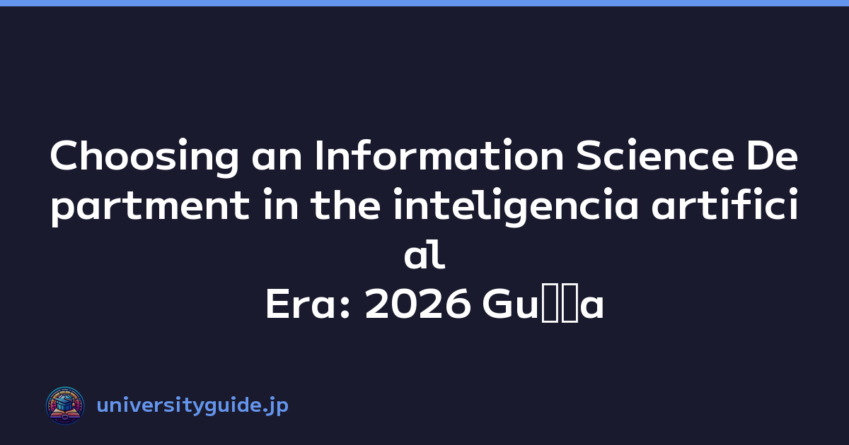 Choosing an Information Science Department in the inteligencia artificial Era: 2026 Guﾃｭa